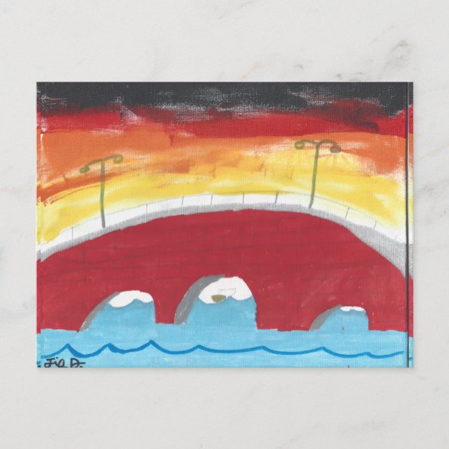 Bridge at Nighttime Postcard (Front)