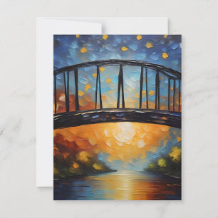 Bridge At Sundown C Holiday Card