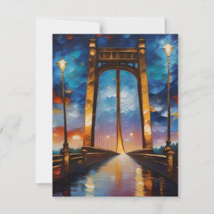 Bridge At Sundown D Holiday Card