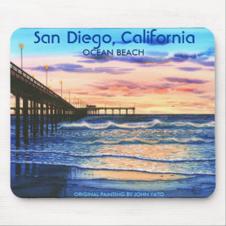 BRIDGE AT SUNSET-T, San Diego, California, ORIG... Mouse Pad