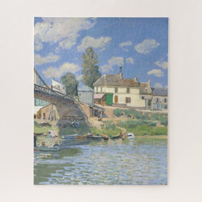Bridge at Villeneu by Sisley Impressionist Paint Jigsaw Puzzle (Vertical)