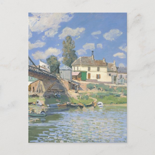 Bridge at Villeneu by Sisley Impressionist Paint Postcard (Front)