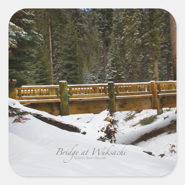 Bridge at Wuksachi Square Sticker (Front)