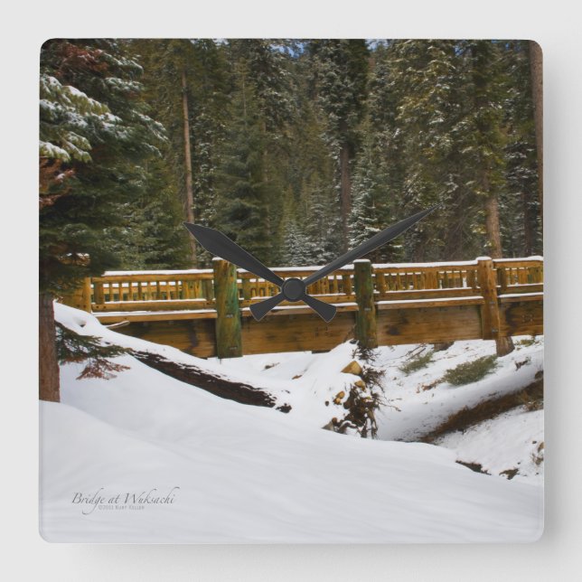 Bridge at Wuksachi Square Wall Clock (Front)