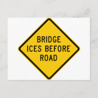 Bridge Ice Warning Highway Sign