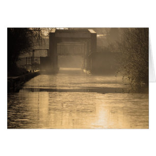 Bridge in morning sun and mist
