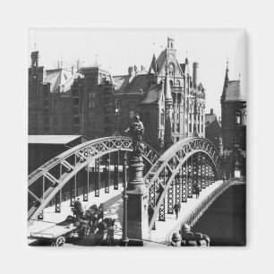 Bridge in the Speicherstadt  Hamburg, c.1910 Magnet