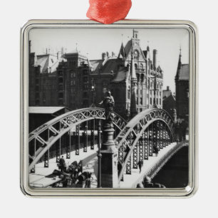 Bridge in the Speicherstadt  Hamburg, c.1910 Metal Tree Decoration