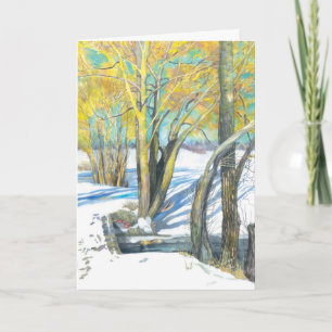 bridge in the winter card