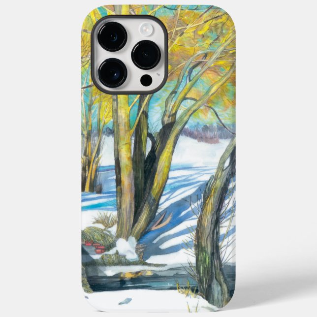 bridge in the winter Watercol painting Case-Mate iPhone Case (Back)