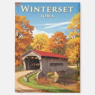 Bridge in Winterset Iowa Travel Magnet