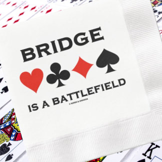 Bridge Is A Battlefield Four Card Suits Napkin