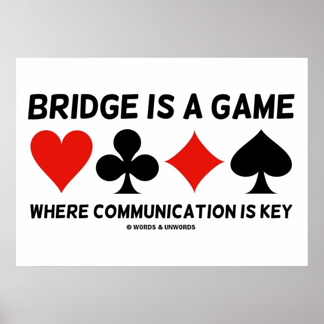 Bridge Is A Game Where Communication Is Key Poster (Front)