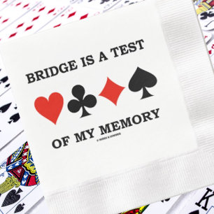Bridge Is A Test Of My Memory Four Card Suits Napkin