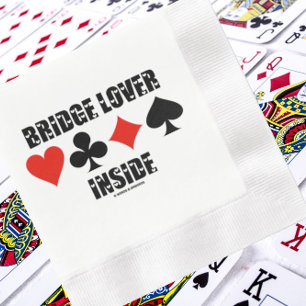 Bridge Lover Inside Four Card Suits Humour Napkin
