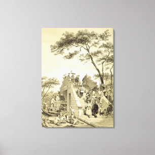 Bridge near Canton, plate 30 from 'Sketches of Chi Canvas Print