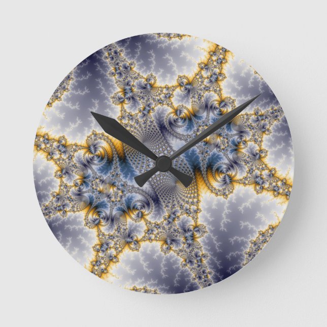 Bridge Network - Mandelbrot Fractal Art Round Clock (Front)
