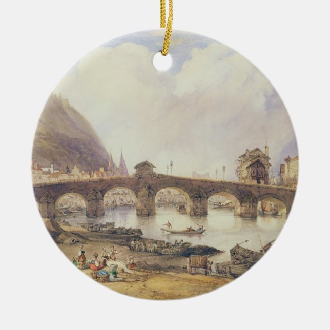 Bridge of Arches, Liege Ceramic Tree Decoration (Front)