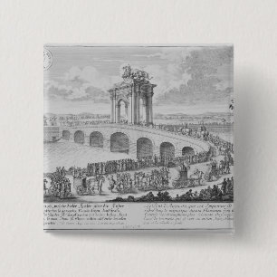 Bridge of Augustus on Via Flaminia, near Rimini, I 15 Cm Square Badge
