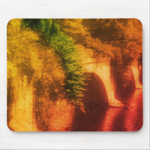 Bridge Of Flowers Vintage Sepia Mouse Pad