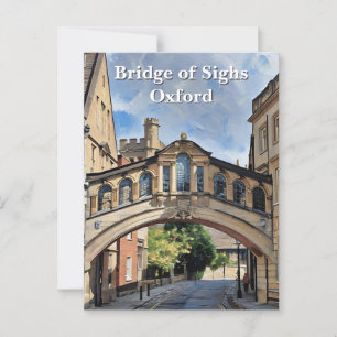 Bridge of Sighs in Oxford Acrylic Painting Postcard
