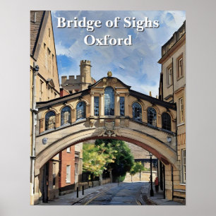 Bridge of Sighs in Oxford Acrylic Painting Poster