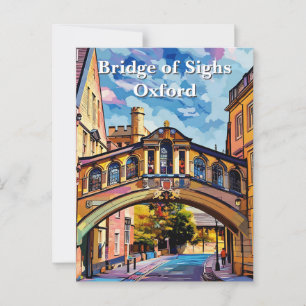 Bridge of Sighs in Oxford Gouache Painting Postcard