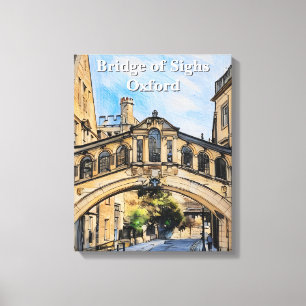 Bridge of Sighs in Oxford Pencil Sketch Canvas Print