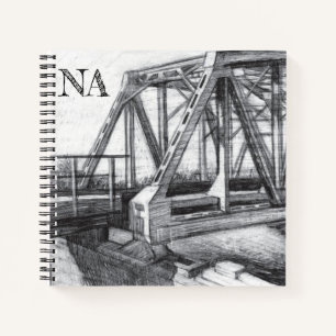 Bridge old pencilart  Monochrome Notebook