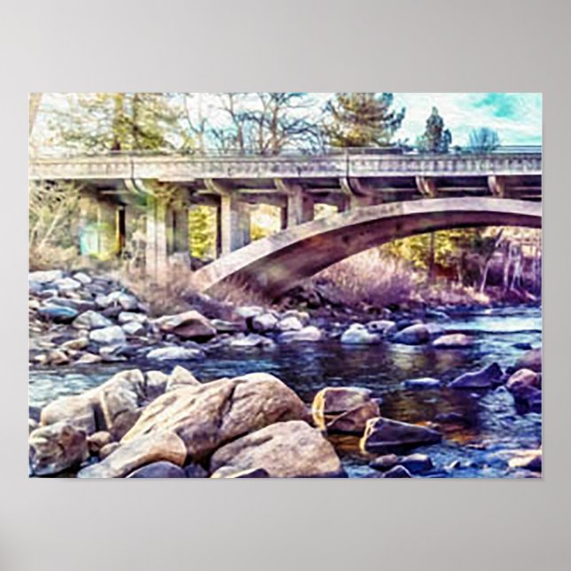 Bridge on Truckee River at Verdi Poster (Front)