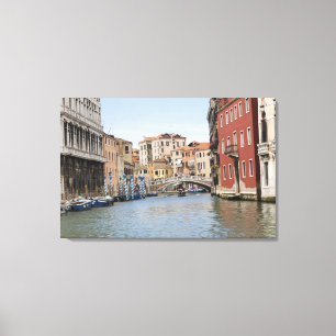 Bridge over a canal, Grand Canal, Venice, Italy Canvas Print