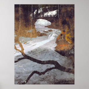 Bridge Over a Frozen Stream by Alexandra Cook Poster