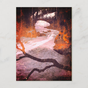 Bridge Over a Frozen Stream by Linandara Postcard
