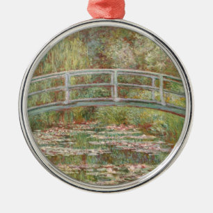 Bridge Over a Pond of Water Lilies Metal Tree Decoration