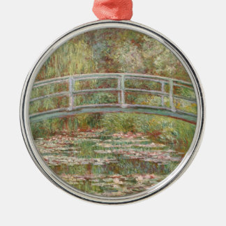 Bridge Over a Pond of Water Lilies Metal Tree Decoration