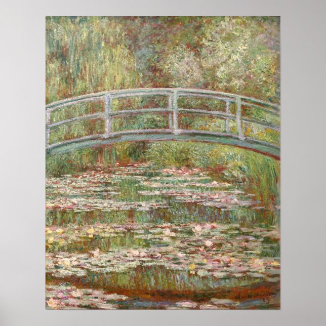 Bridge Over a Pond of Water Lilies Poster (Front)