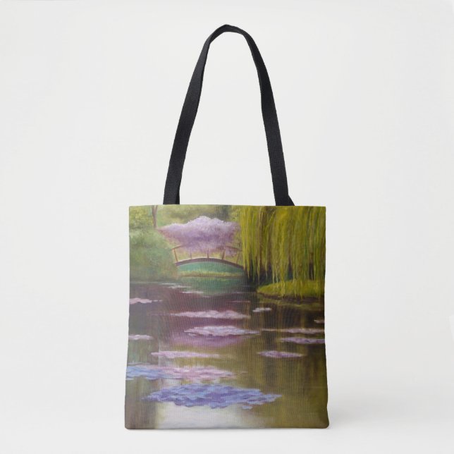 Bridge over Monet’s Pond Tote Bag (Front)