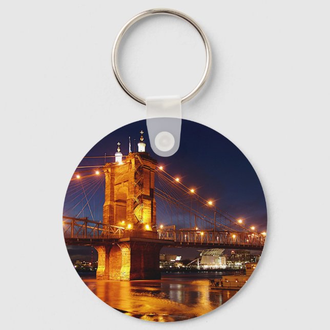 Bridge over Ohio River in Cincinnati Ohio  Key Ring (Front)