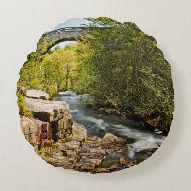 Bridge Over River Round Cushion (Front)