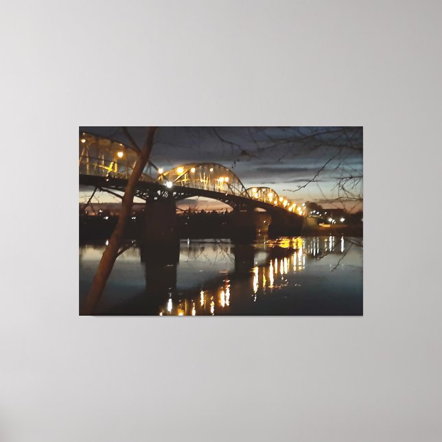 Bridge over the river Danube. Canvas Print (Front)
