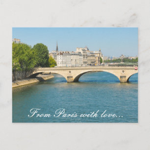 Bridge over the river Seine in Paris, France Postcard