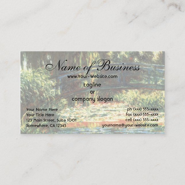 Bridge Over The Water Lily Pond by Claude Monet Business Card (Front)