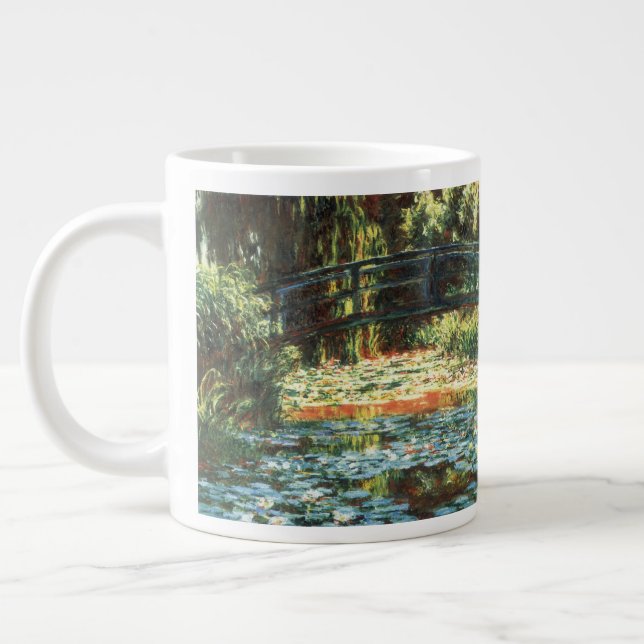 Bridge Over the Waterlily Pond by Claude Monet Large Coffee Mug (Left)