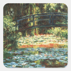 Bridge Over the Waterlily Pond by Claude Monet Square Sticker
