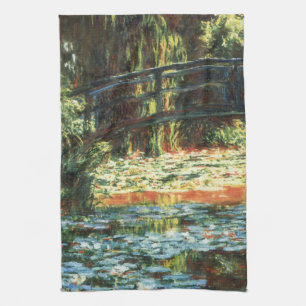 Bridge Over the Waterlily Pond by Claude Monet Tea Towel