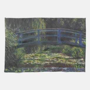 Bridge Over Waterlily Pond by Claude Monet Tea Towel