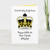 Bridge Partner Birthday_Queen of Spades