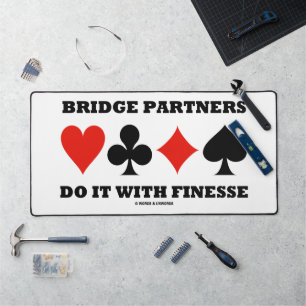 Bridge Partners Do It With Finesse Four Card Suits Desk Mat