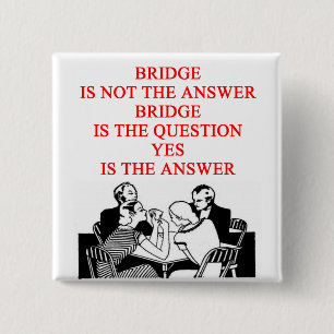 bridge player design 15 cm square badge