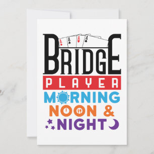 Bridge Player Morning Noon and Night Holiday Card